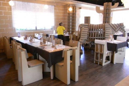 Restaurant Made Entirely Out Of Cardboard
