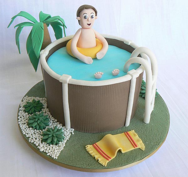 Father's Day Swimming Pool Cake