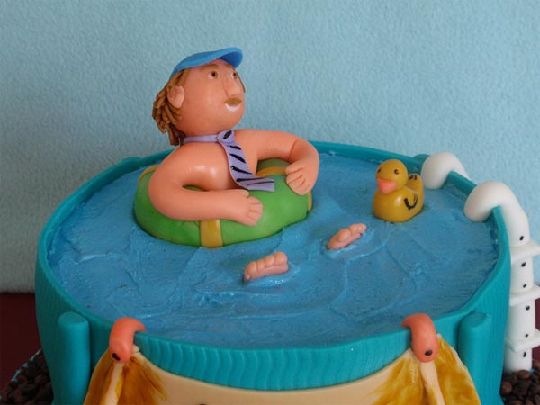 Father in Swimming Pool Cake