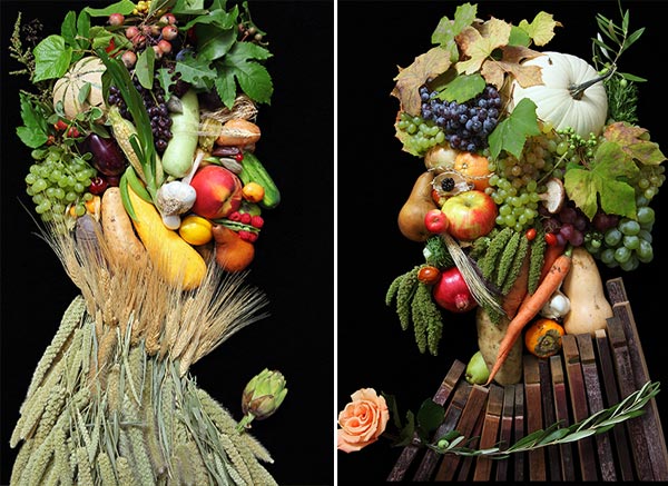 Portraits Made of Fruits, Vegetables & Flowers