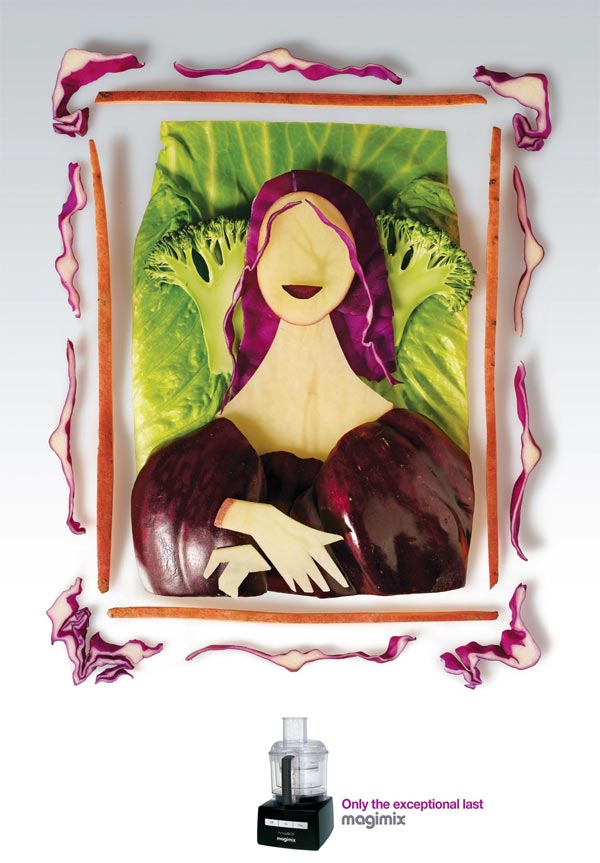 Mona Lisa Painting Recreated with Food