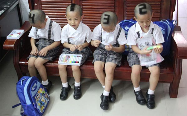 Quadruplets Marked with Numbers To Identify Easily