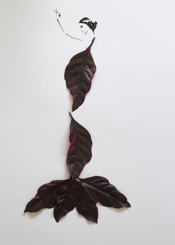 Fashion in Leaves, Creative Leaf Art by Tang Chiew Lin from Malaysia