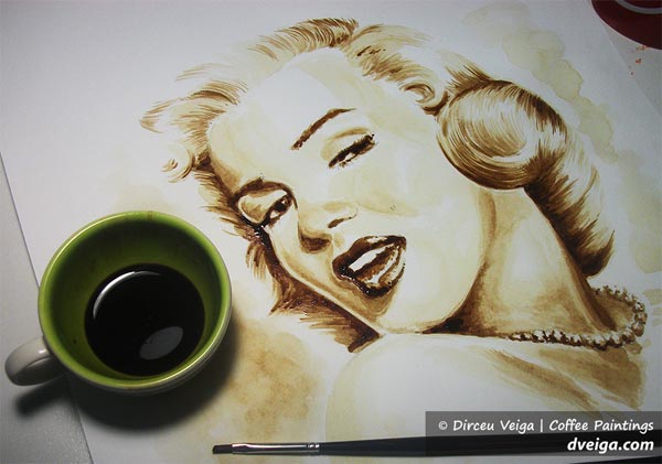 Marylin Monroe Coffee Paint by Dirceu Vegia