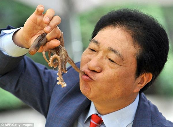 South Koreans Eating Live Octopus