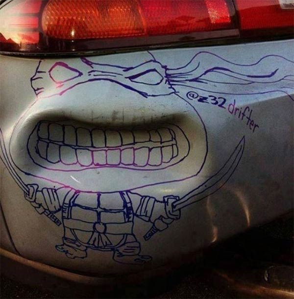 Ninja Turtle Car Dent