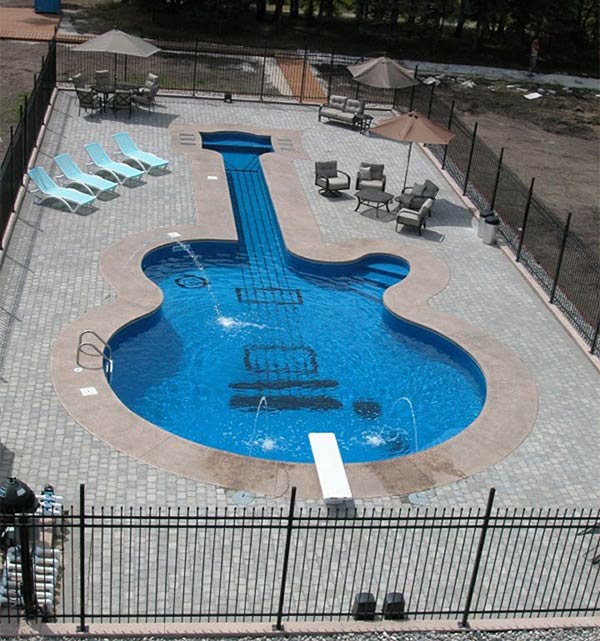 Guitar-Shaped Swimming Pool