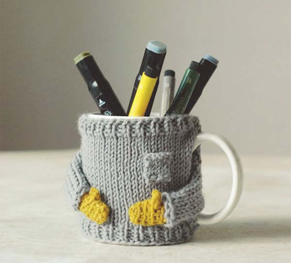 Adorable, Miniature Knit Sweaters For Keeping Your Coffee Mugs Warm