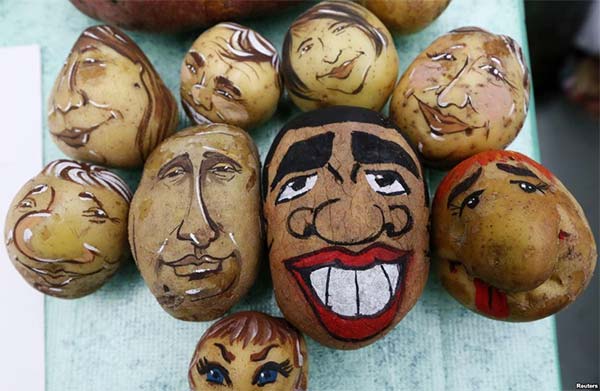 Barack Obama And Vladimir Putin Images on Potatoes