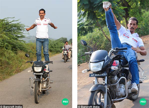 Yoga Poses Performed on Speeding Motorbike