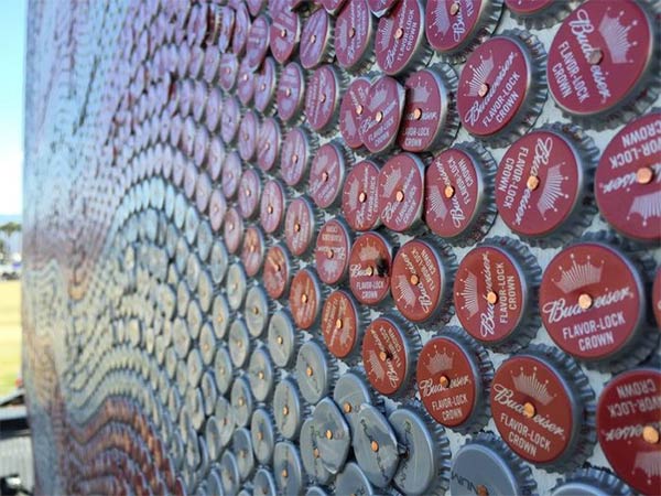 American Flag Made From Bottle Caps