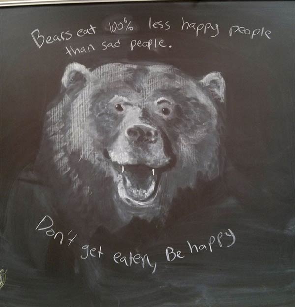 Art Teacher Draws Stunning Chalkboard Drawings