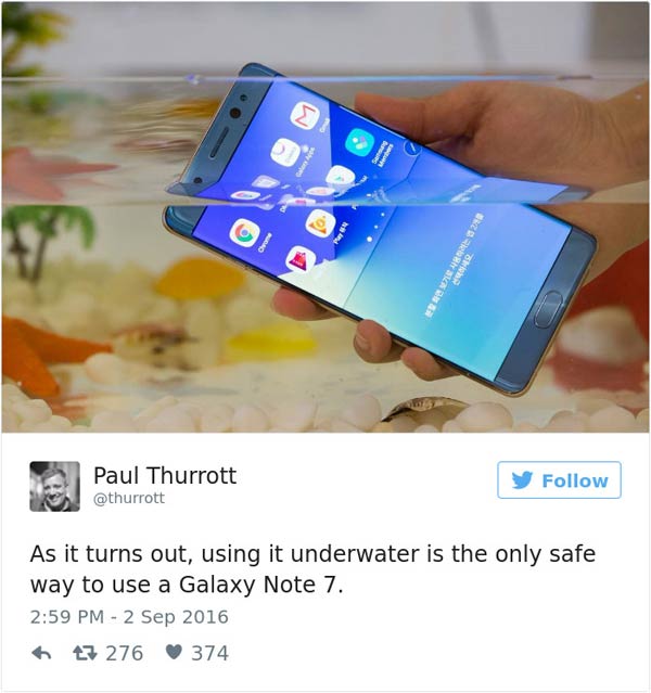 Funny Reaction to Samsung Note 7