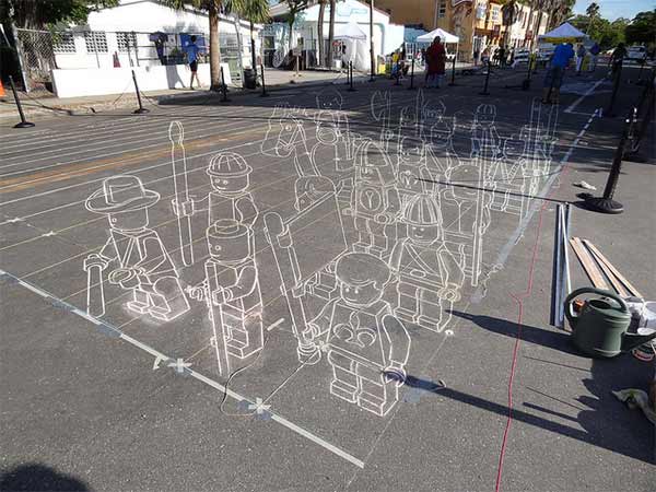 3D Lego Street Art - Terracotta Army Inspired Drawing