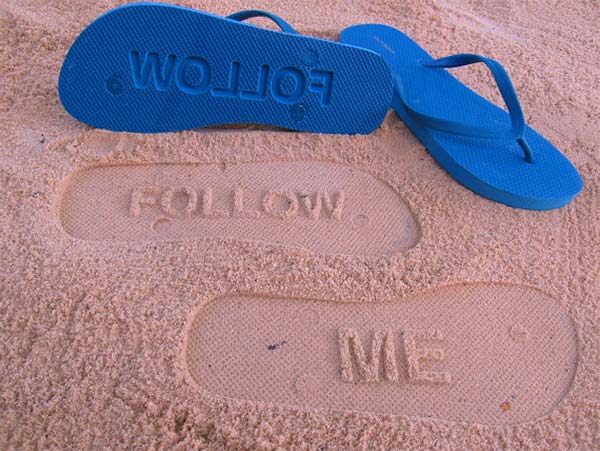 Follow Me Sand Imprint Flip Flops
