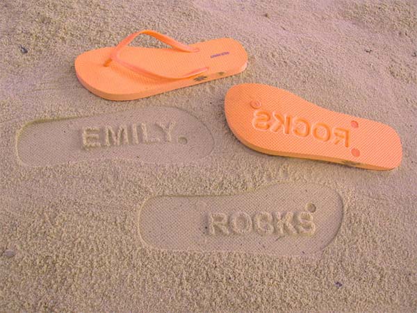 Emily Rocks Sand Imprint Flip Flops