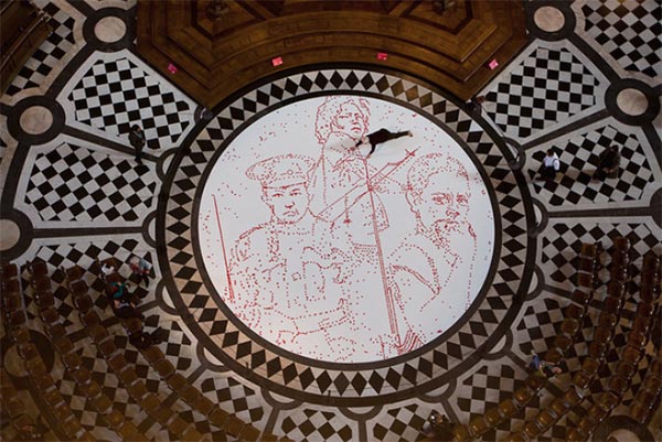 3 Children's Portrait Created with Over 5,000 Poppies