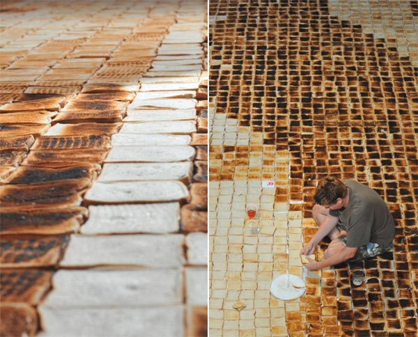 Mother-in-Law Recreated with Huge Toast Portrait by Laura Hadland