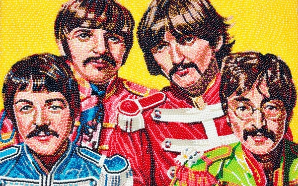 'The Beatles' Portrait Made Out of Jelly Beans