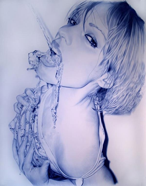 Paintings made with ballpoint pen