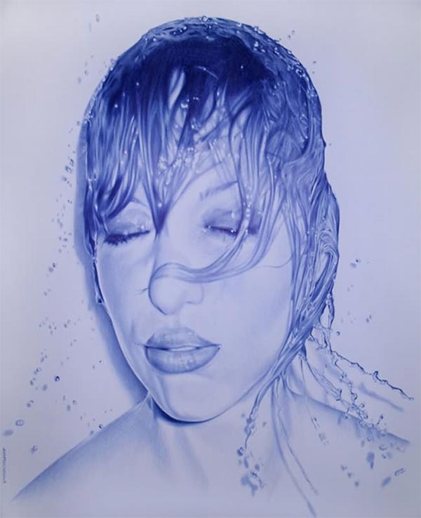 Paintings made with ballpoint pen