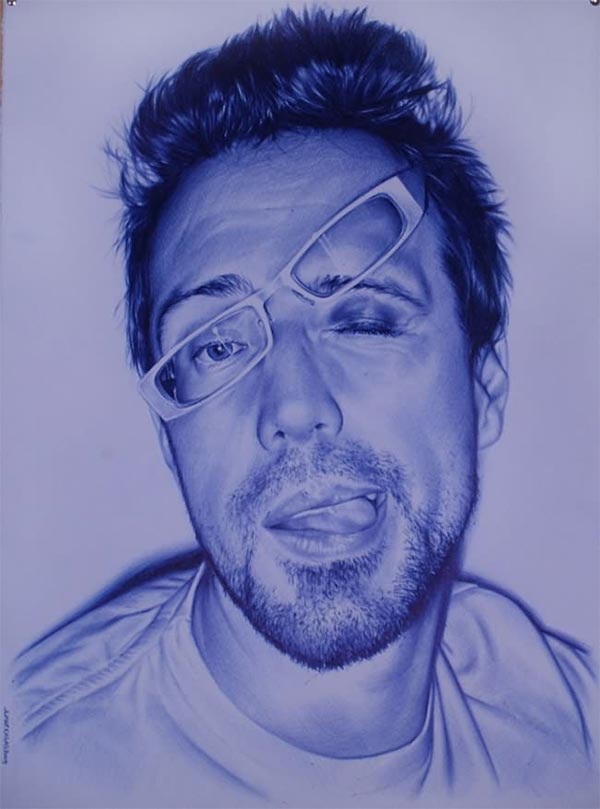 Paintings made with ballpoint pen