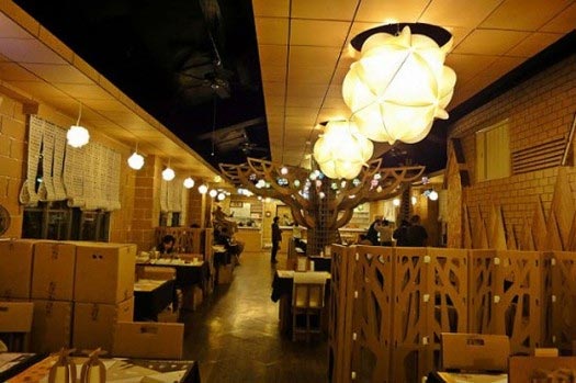 Restaurant Made Entirely Out Of Cardboard