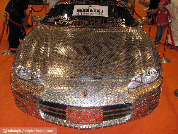 Old Car Decorated with Coins