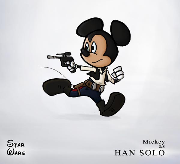 Disney characters dressed as Star Wars characters