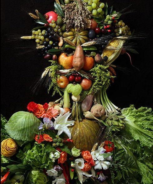 Portraits Made of Fruits, Vegetables & Flowers