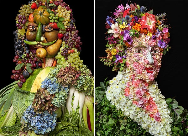 Portraits Made of Fruits, Vegetables & Flowers