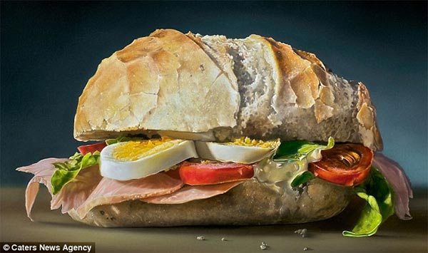 Realistic Oil Painting of Food