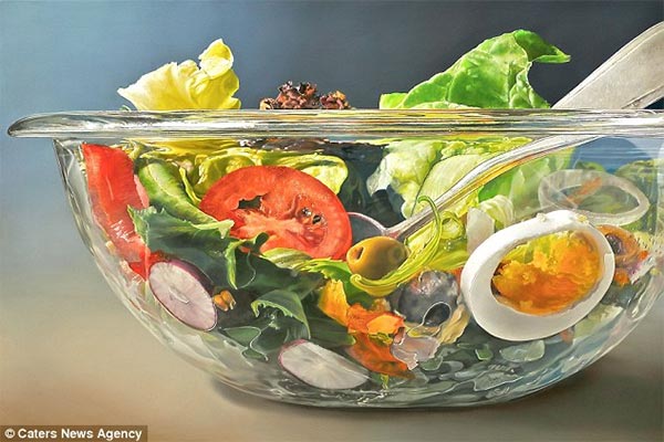 Realistic Oil Painting of Food