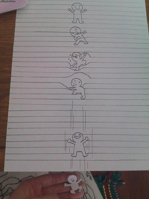 Escape From Jail: A Cute Paper Drawing