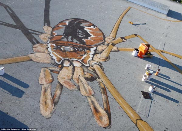 Giant Spiders Optical Illusion