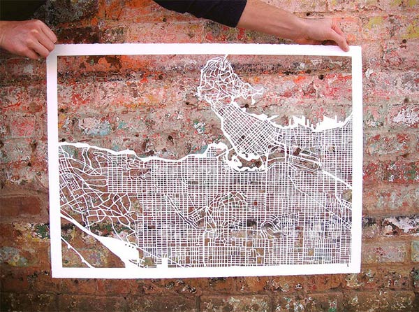 Hand Cut Maps by Karen O'Leary