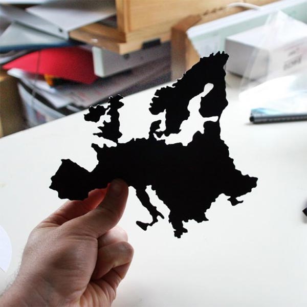 Paper-Cut World Map Silhouettes