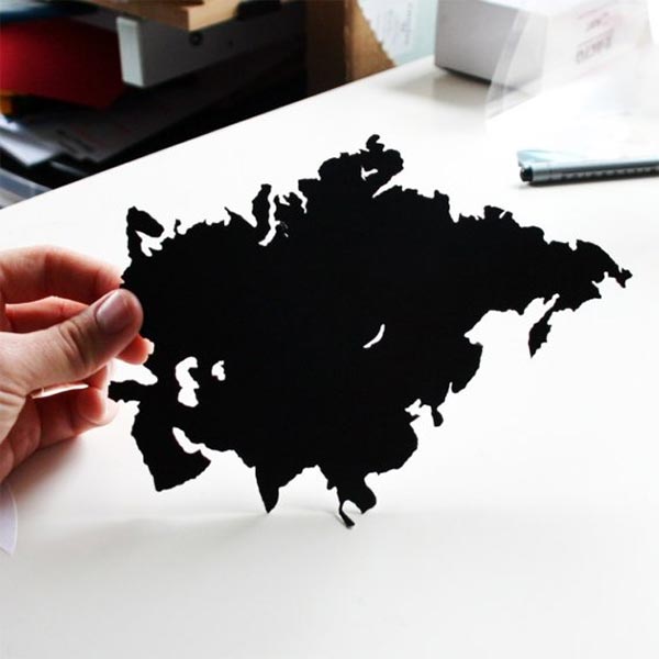 Paper-Cut World Map Silhouettes