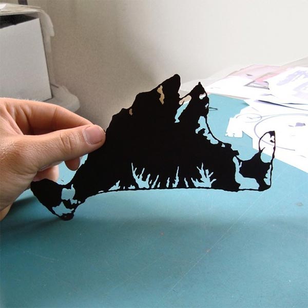 Paper-Cut World Map Silhouettes