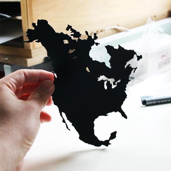 Paper-Cut World Map Silhouettes
