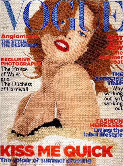 Hand-Stitched Vogue Magazine Covers