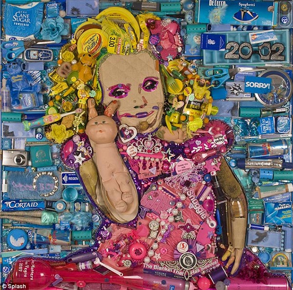 Honey Boo Boo Portrait made of recycled trash