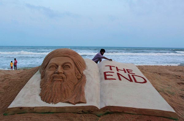 Osama Bin Laden Sand Sculpture