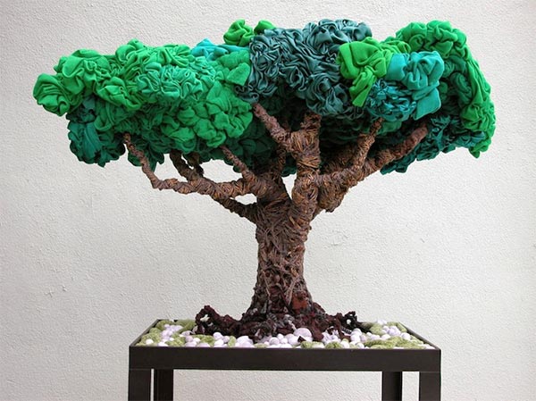 Recycled Clothes Sculptures