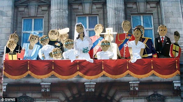 Royal Family Wedding Scene Recreated with Scarecrows