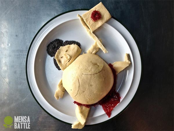 Sumo wrestler made out of food