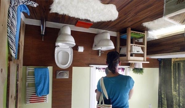 Upside Down Toilet