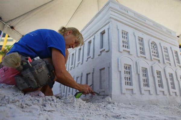 White Hand Replica Made of Sand