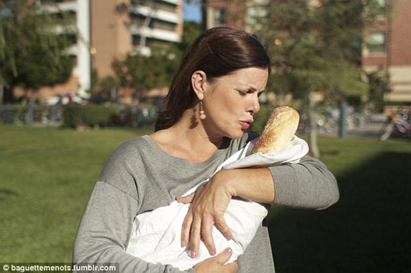 Baguetting: Cuddling a Loaf Wrapped Like a Baby