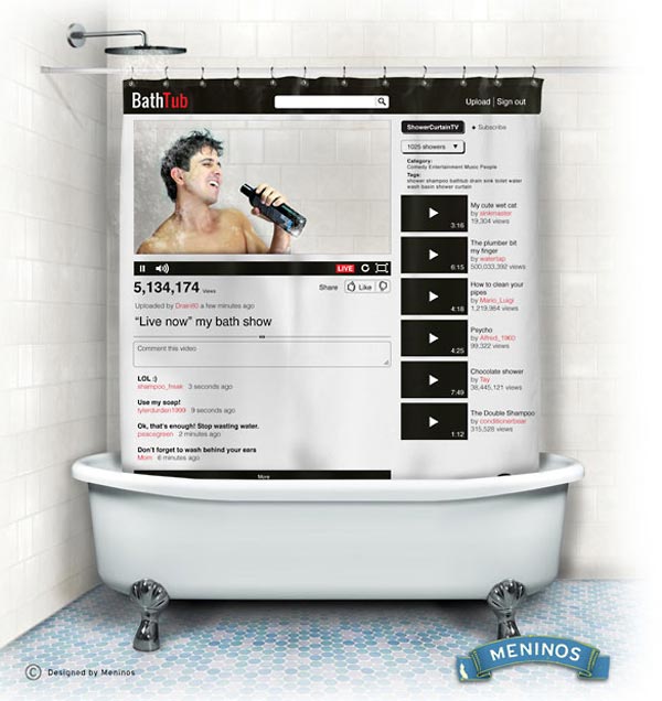 Youtube-Inspired Shower Curtain